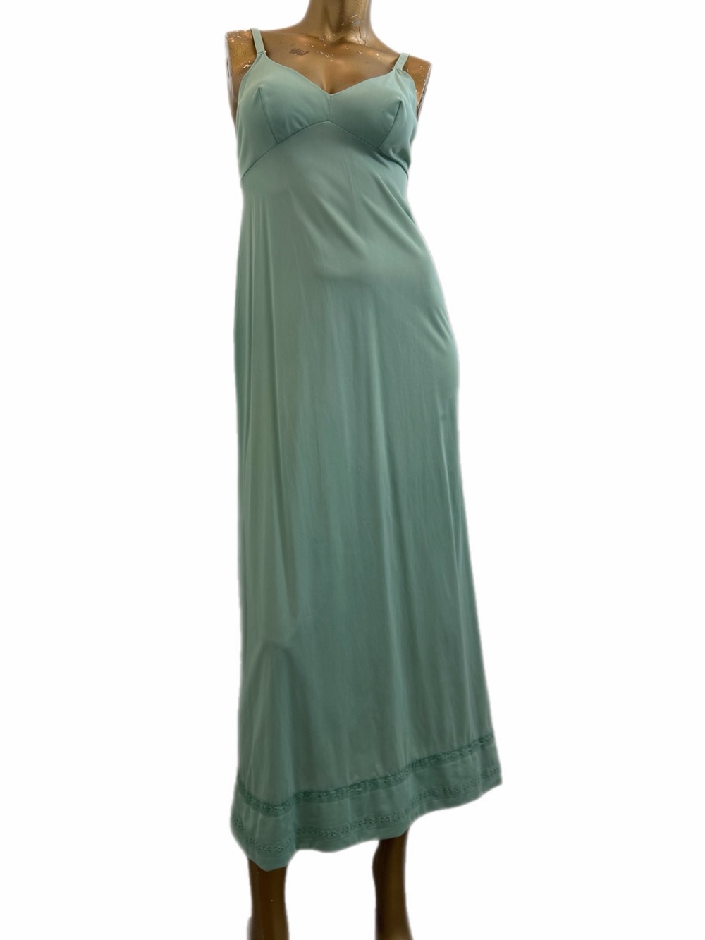 Vintage 60s Gossard Artemis Hand Dyed Seafoam Green Full Slip Nightgown